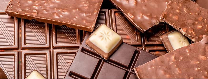 Chocolate bars close up