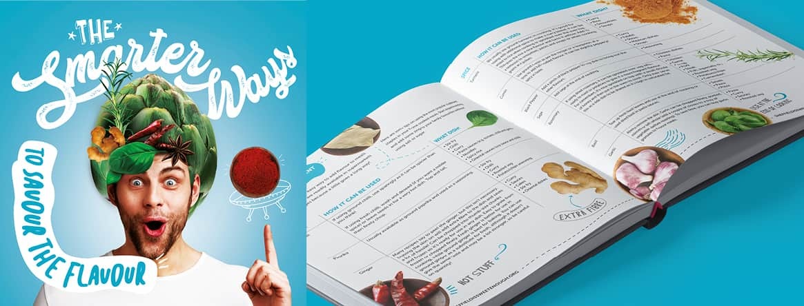 Food book open page eat smart